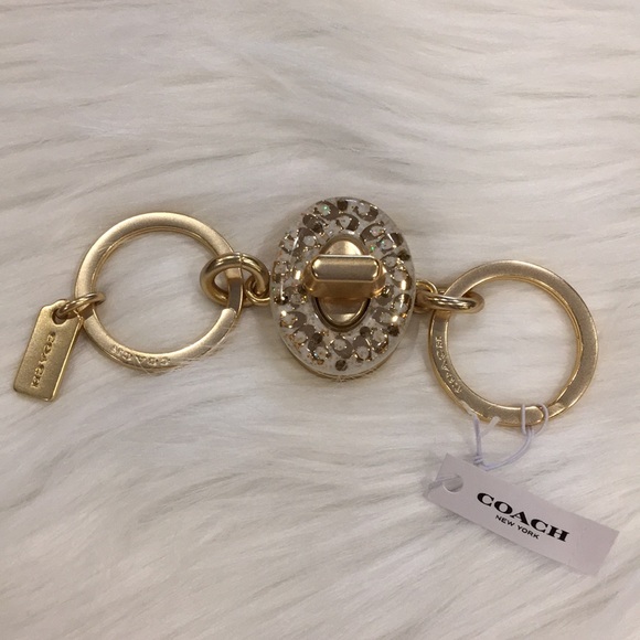 COACH Signature Turnlock Valet Key Ring FOB, NWT - Picture 7 of 8